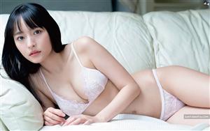 Kanami Takasaki sizzles in a baby pink bikini